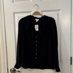 NWT J. Crew Black Blouse